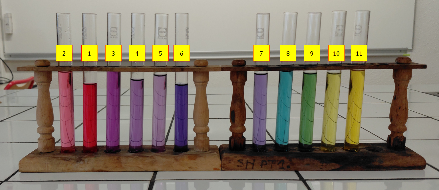 Gamme colorimétrique du chou rouge